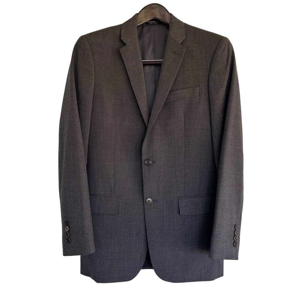 John Varvatos 38R Slim Fit Charcoal Gray Micro Weave Wool Blazer Sport Coat
